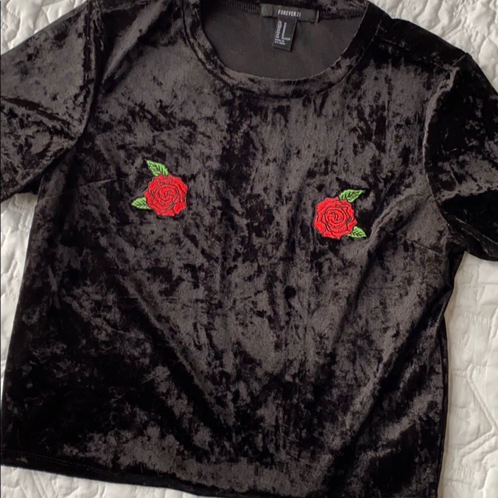 Forever21 velvet crop top